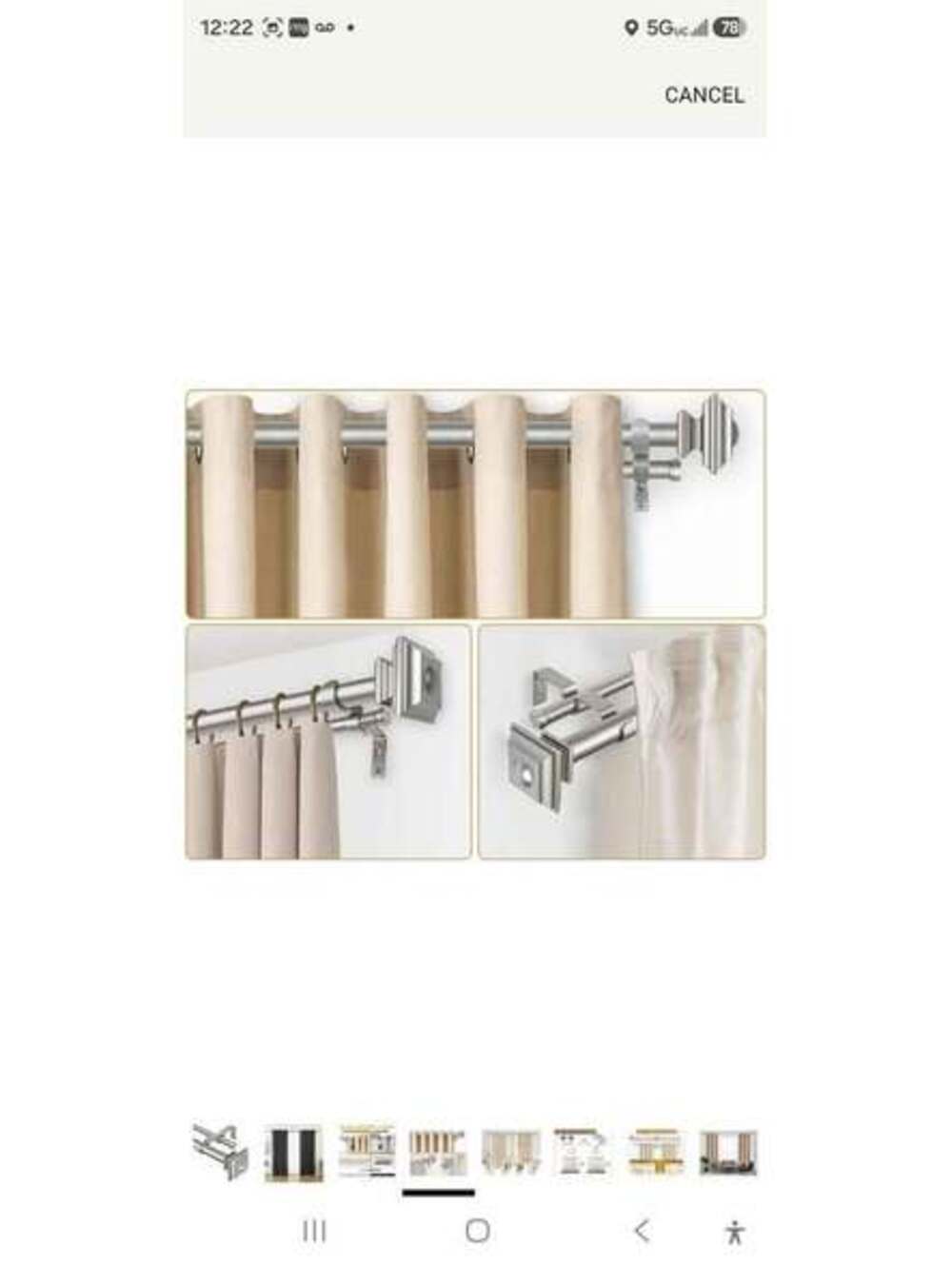 66-120" Adjustable Double Curtain Rod Set Antique Silver Nickel Square Ends New